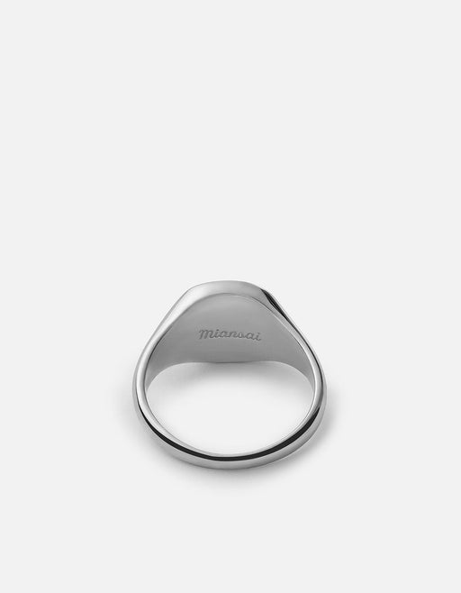 Miansai Rings Olympus Signet Ring, Sterling Silver/Black