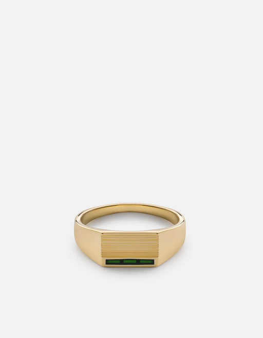 Miansai Rings Vault Ring, Gold Vermeil/Green Green / 8
