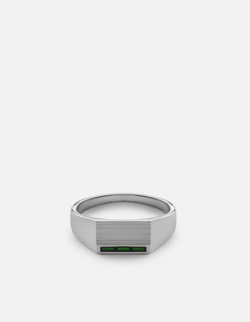 Miansai Rings Vault Ring, Sterling Silver/Green Green / 8