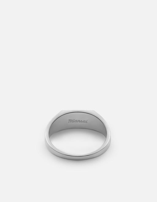 Miansai Rings Vault Ring, Sterling Silver/Green