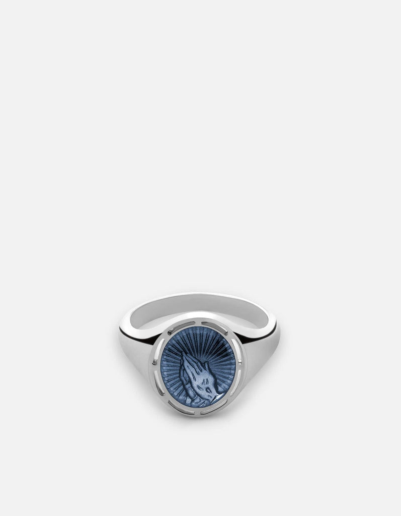 Miansai Rings Divini Ring, Sterling Silver/Light Blue Light Blue / 8