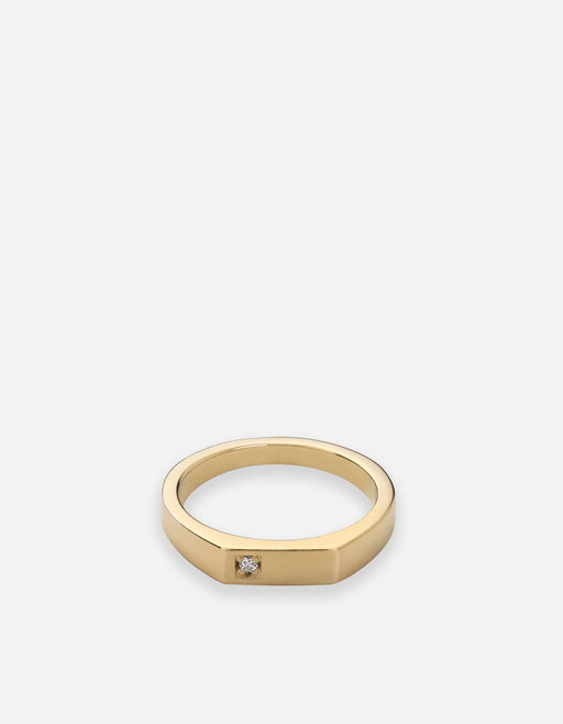 Miansai Rings Slim Geo Diamond Ring, Gold Vermeil Polished Gold/Pave / 4