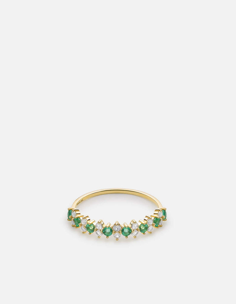 Miansai Rings Flor Chalcedony Ring, 14k Gold Pavé Green / 5