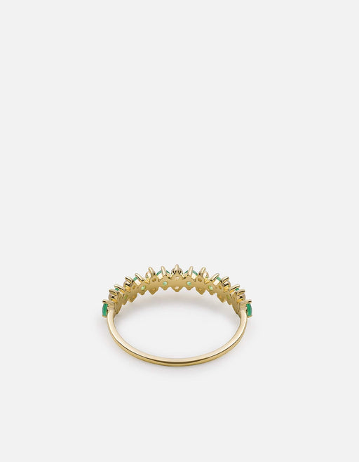 Miansai Rings Flor Chalcedony Ring, 14k Gold Pavé
