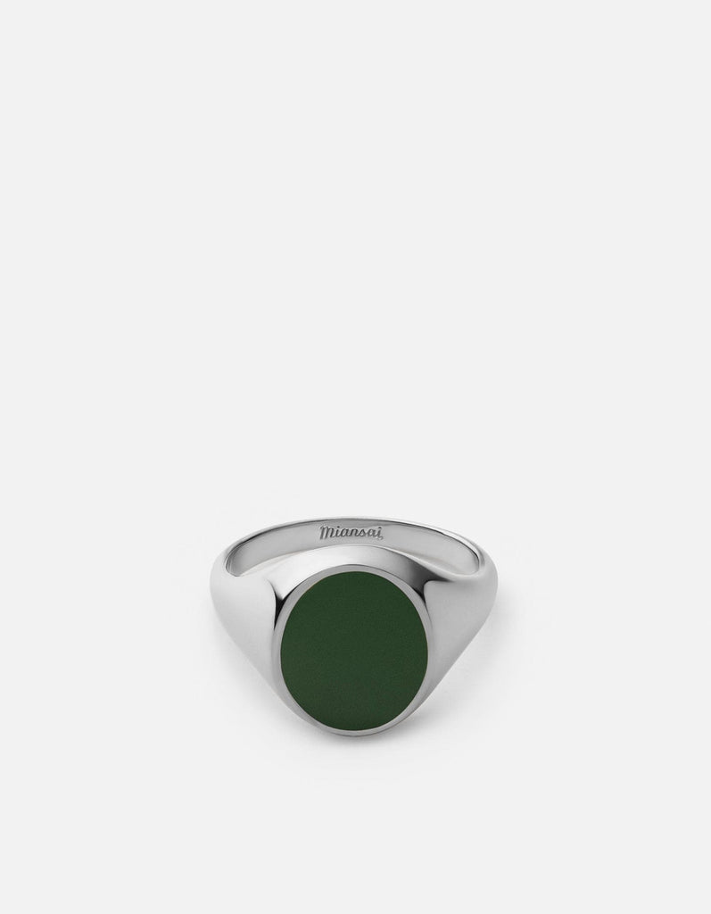 Miansai Rings Heritage Ring, Sterling Silver/Green Green / 8