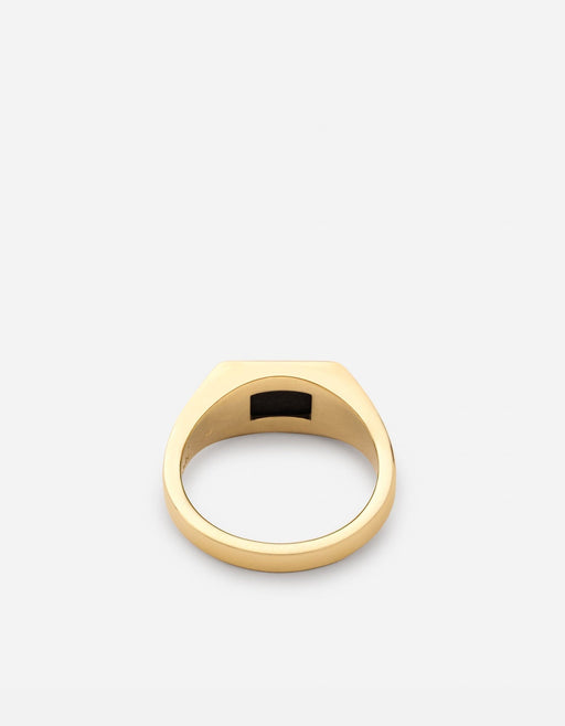 Miansai Rings Slim Lennox Onyx Ring, Gold Vermeil