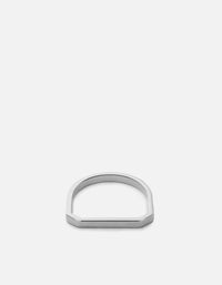 Miansai Rings Thin Hex Ring, Sterling Silver Polished Silver / 8