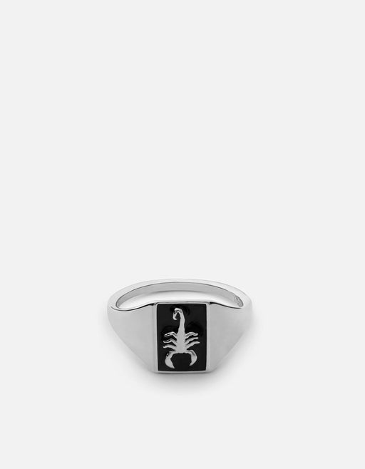 Miansai Rings Scorpius Ring, Sterling Silver/Black Black / 8 / Monogram: No