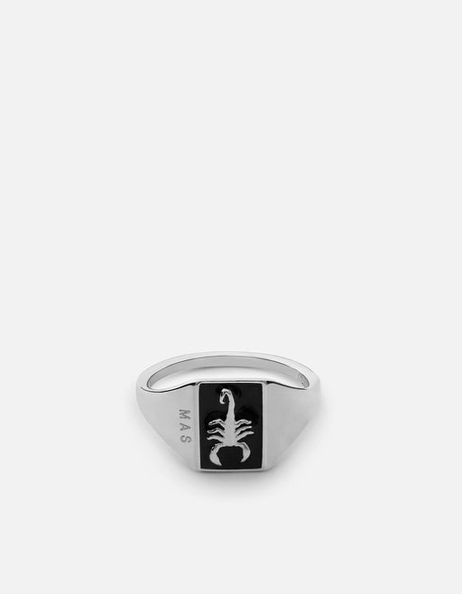 Miansai Rings Scorpius Ring, Sterling Silver/Black Black / 10 / Monogram: Yes
