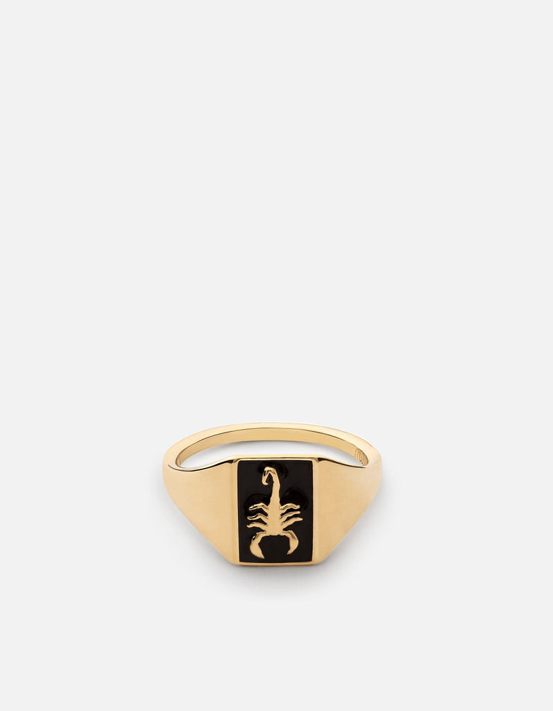 Miansai Rings Scorpius Ring, Gold Vermeil/Black Black / 8 / Monogram: No