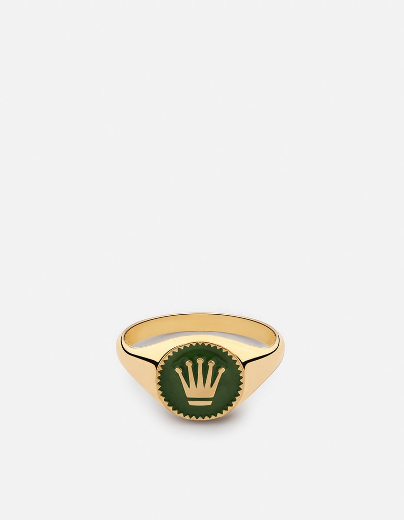 Miansai Rings Empire Ring, Gold Vermeil/Green Green / 8