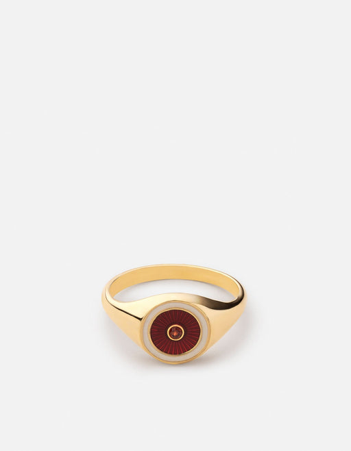 Miansai Rings Opus Garnet Ring, Gold Vermeil/Red Red / 8