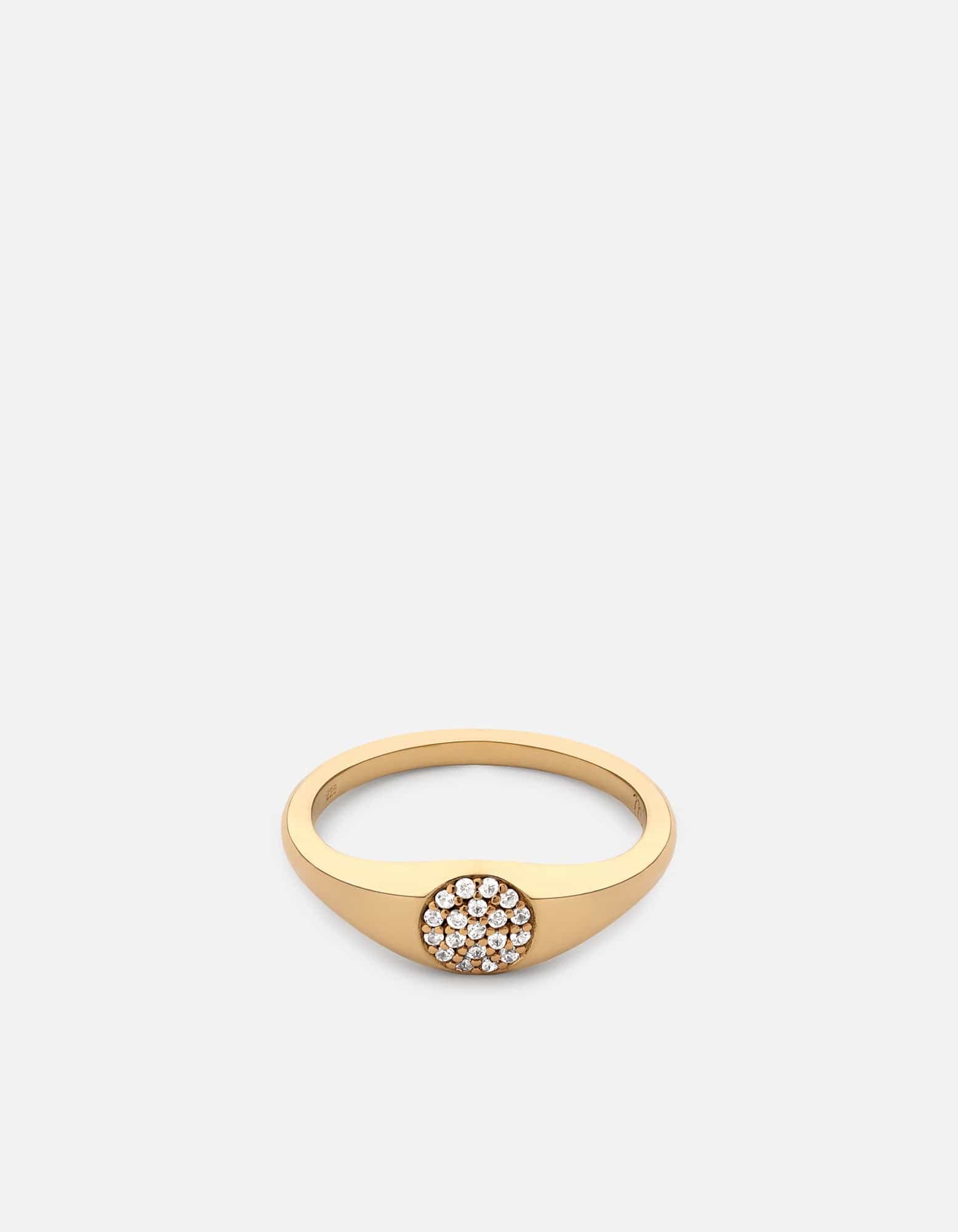 Thin Horizon Signet Ring, Gold Vermeil w/Sapphire | Anelli femminili | Miansai