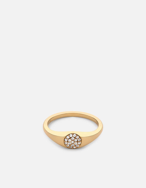 Miansai Rings Thin Horizon Signet Ring, Gold Vermeil/Sapphire
