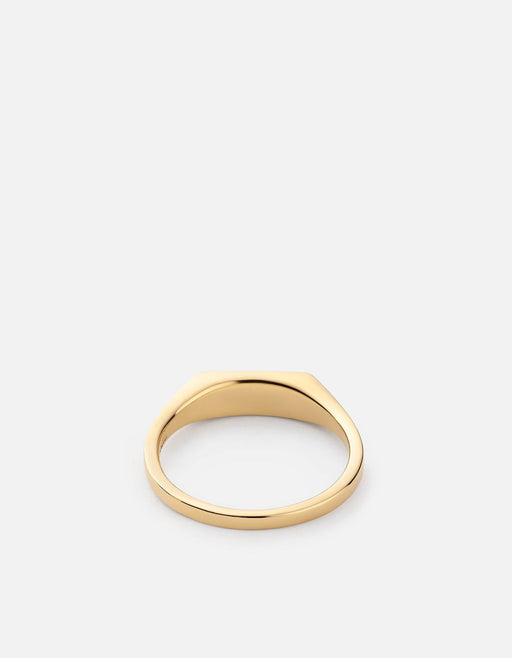 Miansai Rings Thin Lennox Chalcedony Ring, Gold Vermeil