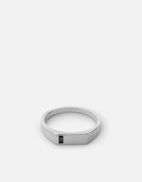 Miansai Rings Valor Spinels Signet Ring, Sterling Silver Black / 8