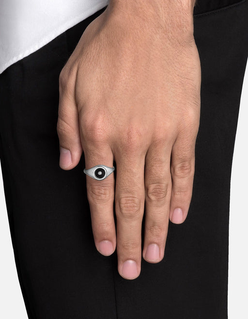 Miansai Rings Opus Sapphire Ring, Sterling Silver/Black