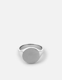 Miansai Rings Wells Signet Ring, Sterling Silver Polished Silver / 8