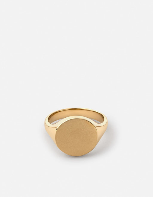 Miansai Rings Wells Signet Ring, Gold Vermeil Polished Gold / 8