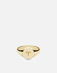 Miansai Rings Astro Signet Ring, 14k Gold Aries/Polished Gold / 2