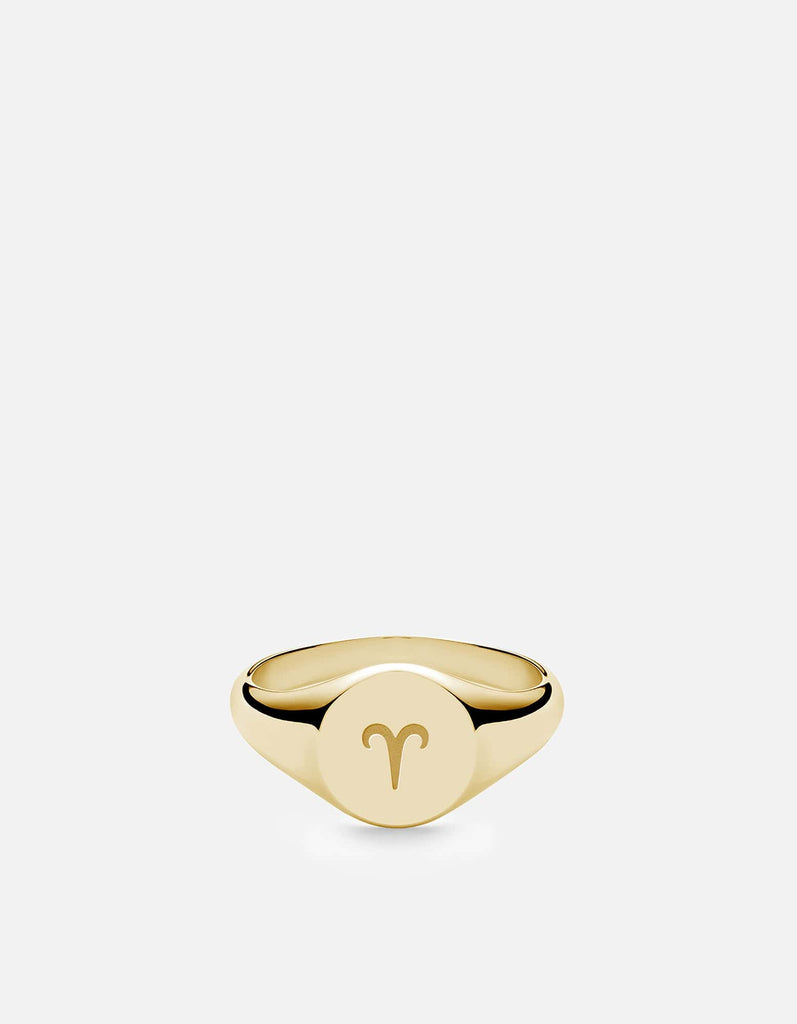 Miansai Rings Aries Astro Signet Ring, 14k Gold Polished Gold / 2