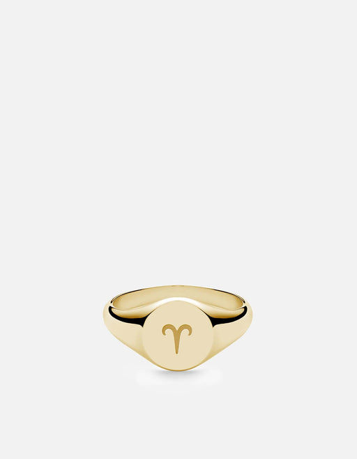 Miansai Rings Aries Astro Signet Ring, 14k Gold Polished Gold / 2