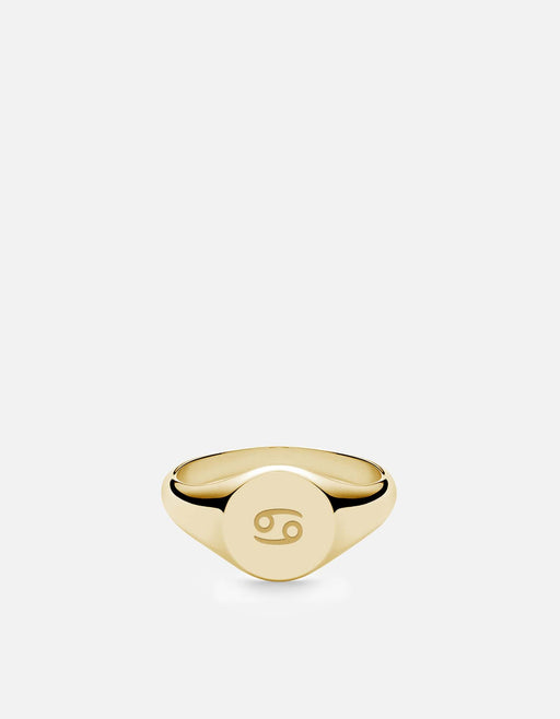 Miansai Rings Astro Signet Ring, 14k Gold Cancer/Polished Gold / 2