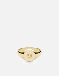Miansai Rings Cancer Astro Signet Ring, 14k Gold Polished Gold / 2