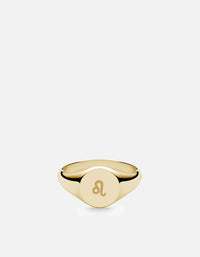 Miansai Rings Leo Astro Signet Ring, 14k Gold Polished Gold / 2