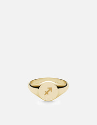 Miansai Rings Sagittarius Astro Signet Ring, 14k Gold Polished Gold / 2