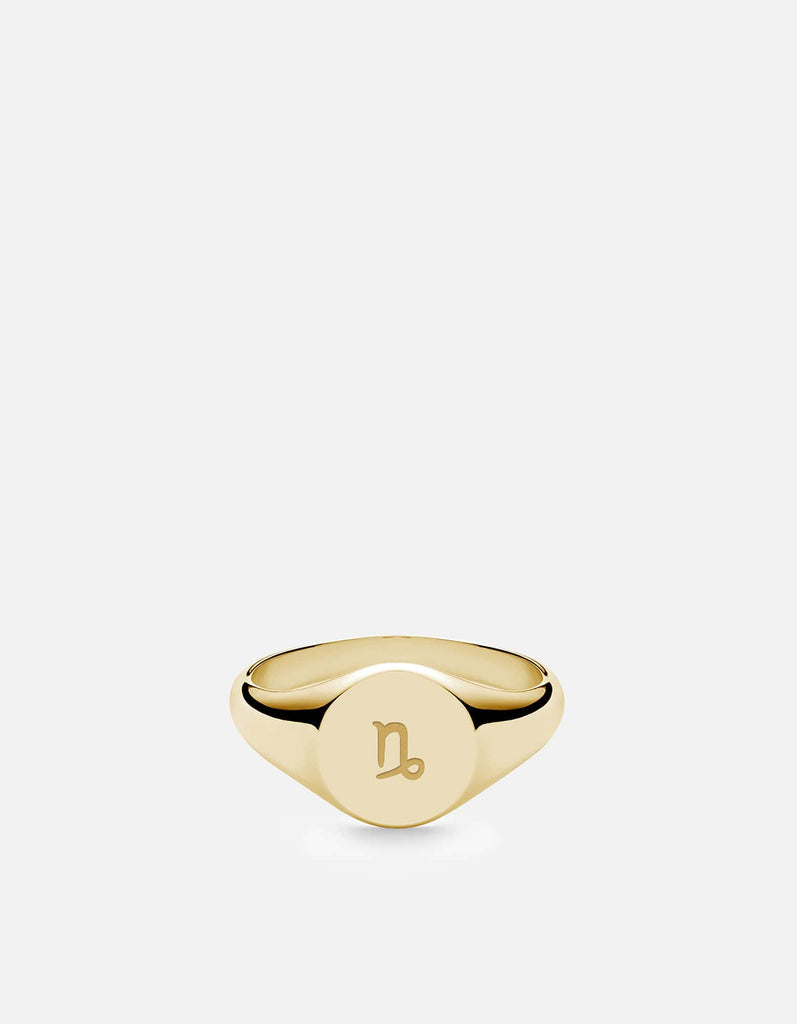 Miansai Rings Capricorn Astro Signet Ring, 14k Gold Polished Gold / 2