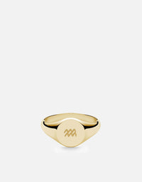 Miansai Rings Aquarius Astro Signet Ring, 14k Gold Polished Gold / 2