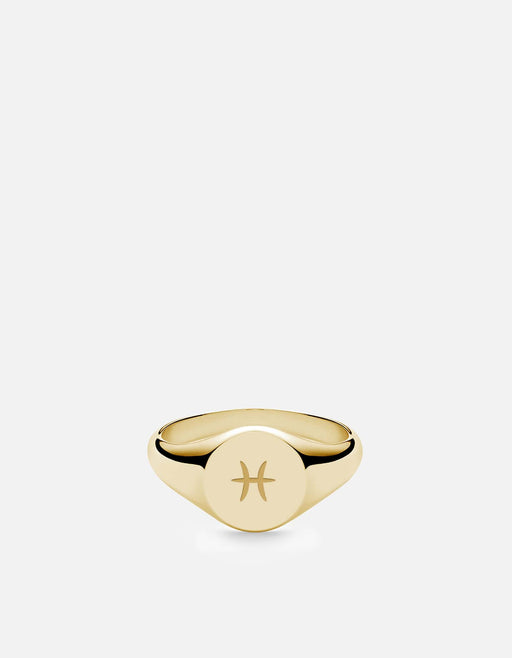 Miansai Rings Astro Signet Ring, 14k Gold Pisces/Polished Gold / 2
