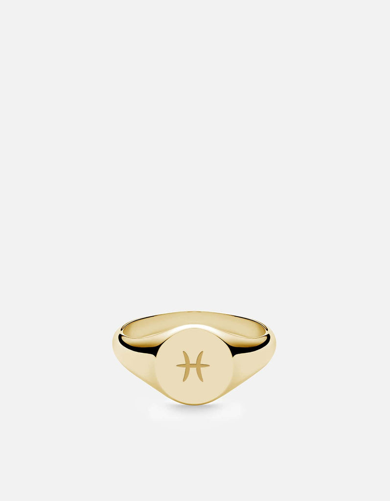 Miansai Rings Pisces Astro Signet Ring, 14k Gold Polished Gold / 3