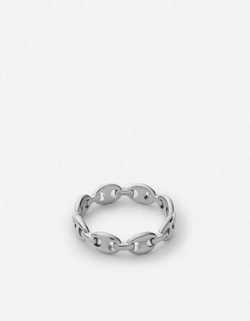 Miansai Rings Pyper Link Puff Ring, Sterling Silver Polished Silver / 5