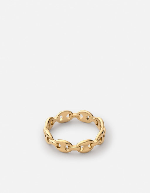 Miansai Rings Pyper Link Puff Ring, Gold Vermeil Polished Gold / 5