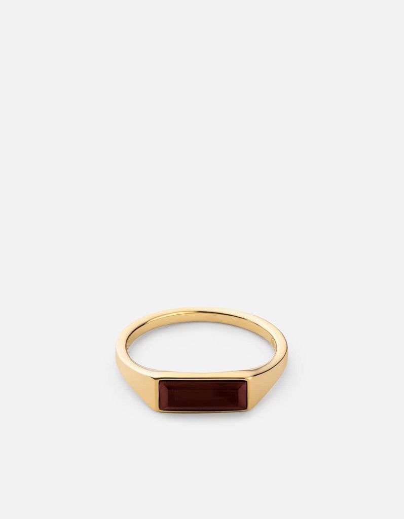 Miansai Rings Thin Lennox Agate Ring, Gold Vermeil Red / 8