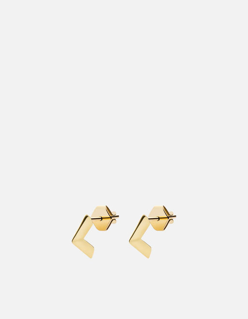 Miansai Earrings Angular Studs, Gold Vermeil Polished Gold / Pair