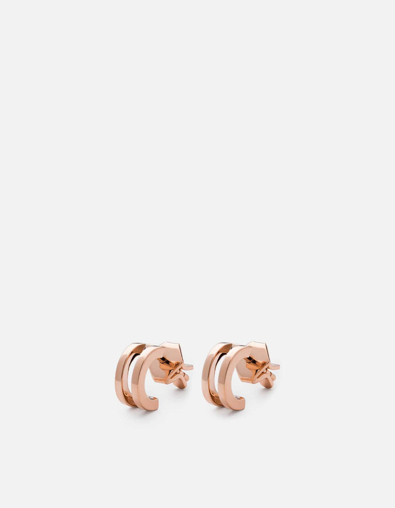 Miansai Earrings Split Layer Earrings, Rose Vermeil Polished Rose / Pair