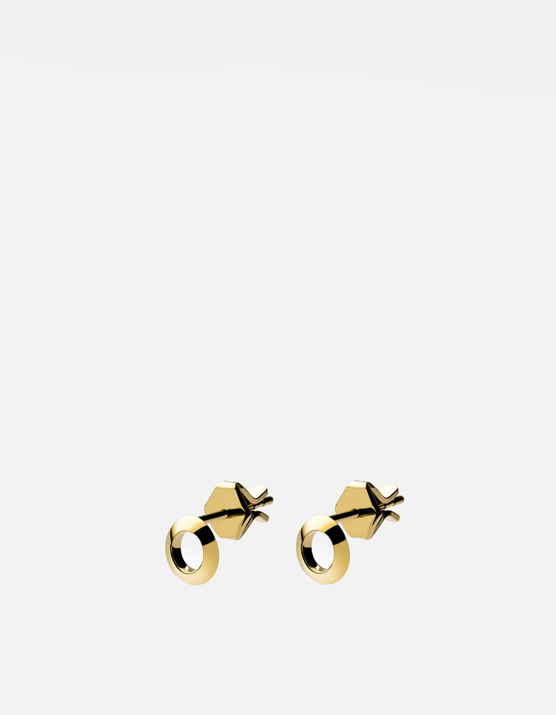 Miansai Earrings Round Studs, Gold Vermeil Polished Gold / Pair