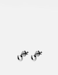 Miansai Earrings Round Studs, Sterling Silver Polished Silver / Pair