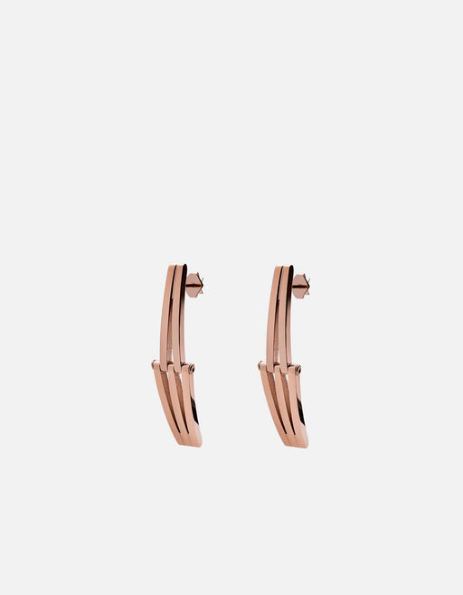 Miansai Earrings Offset Earrings, Rose Plated Polished Rose / Pair