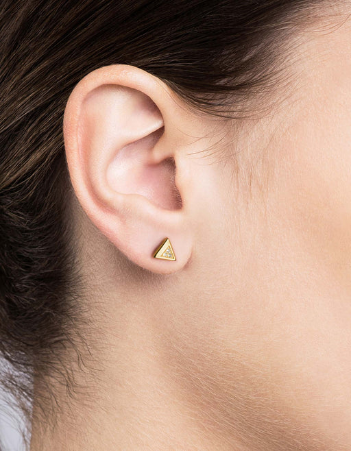 Miansai Earrings Faction Studs, Gold Vermeil/Sapphire Polished Gold/Sapphire / Pair