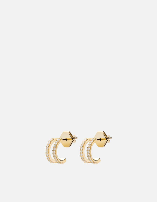 Miansai Earrings Split Layer Earrings, Gold Vermeil/Sapphire Polished Gold/Sapphire / Pair