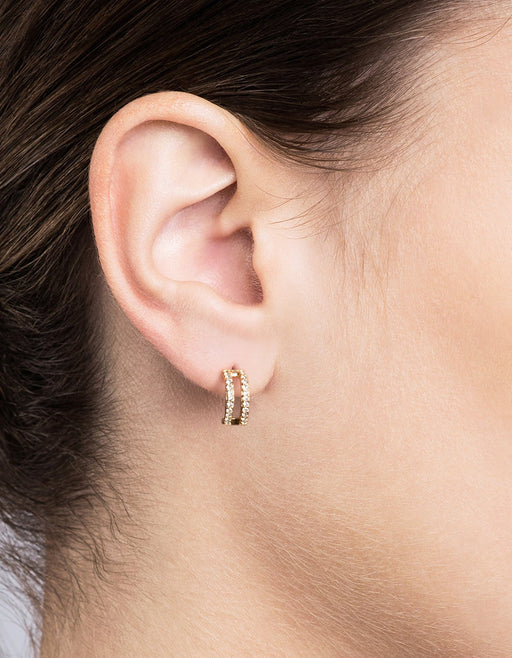 Miansai Earrings Split Layer Earrings, Gold Vermeil/Sapphire Polished Gold/Sapphire / Pair