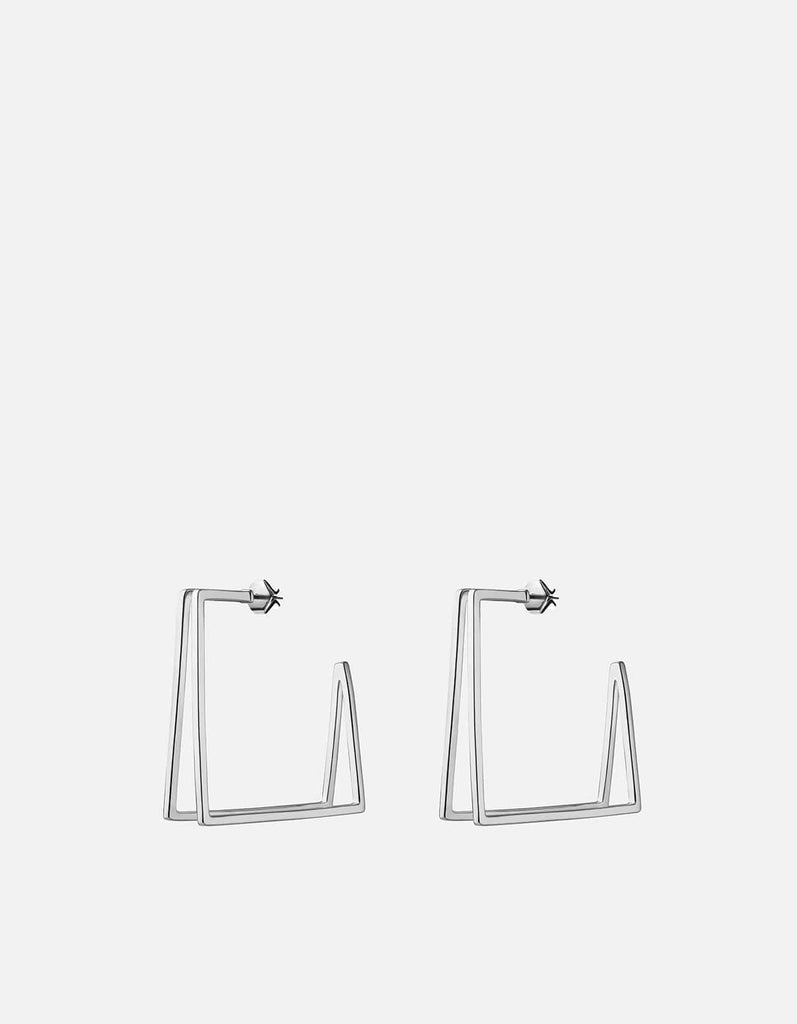 Miansai Earrings Axis Earrings, Sterling Silver Polished Silver / S - Pair