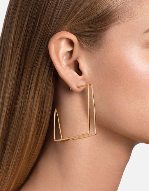Miansai Earrings Axis Earrings, Gold Vermeil Polished Gold / L - Pair