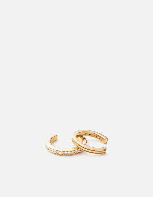 Miansai Earrings Eclipse Ear Cuff Set, Gold Vermeil/Sapphire Polished Gold / Pair