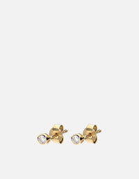 Miansai Earrings Solitaire Studs, 14k Gold Pavé Polished Gold/Pave / Pair