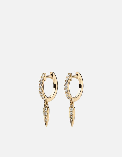 Miansai Earrings Talon Huggie Earrings, 14k Gold Pavé Polished Gold/Pave / Pair